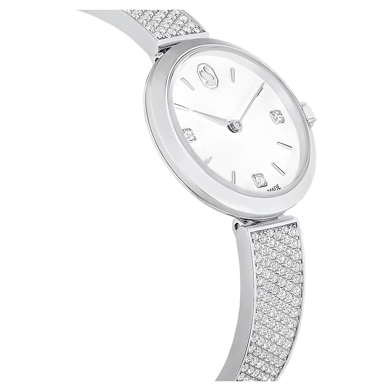 Illumina watch, Swiss Made, Metal bracelet, Silver Tone, Stainless steel by SWAROVSKI