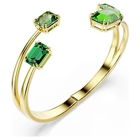 Millenia bangle, Octagon cut, Green, 18K gold finish