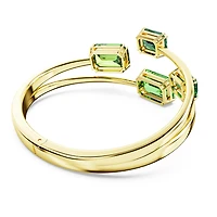 Millenia bangle, Octagon cut, Green, 18K gold finish