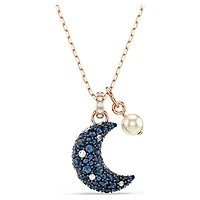 Sublima pendant, Crystal pearl, Moon, Multicolored, Rose gold-tone plated by SWAROVSKI