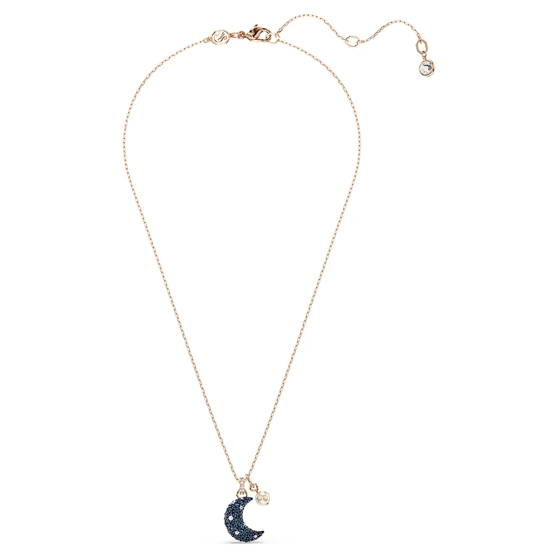 Sublima pendant, Crystal pearl, Moon, Multicoloured, 18K rose gold finish