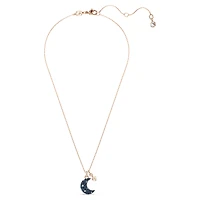 Sublima pendant, Crystal pearl, Moon, Multicoloured, 18K rose gold finish