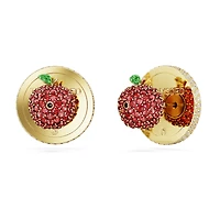 I LOVE NY stud earrings, White, Gold-tone plated by SWAROVSKI