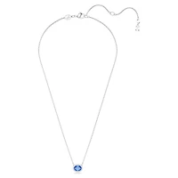 Constella necklace, Oval cut, Blue, Rhodium plated by SWAROVSKI