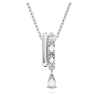 Dextera pendant, Mixed cuts, White, Rhodium plated