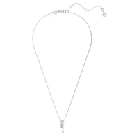 Dextera pendant, Mixed cuts, White, Rhodium plated