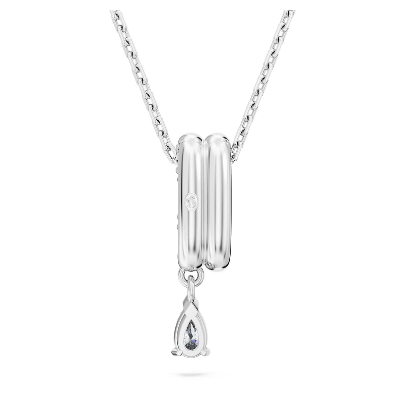 Dextera pendant, Mixed cuts, White, Rhodium plated