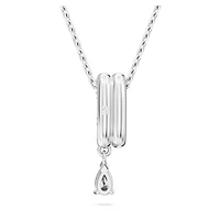Dextera pendant, Mixed cuts, White, Rhodium plated