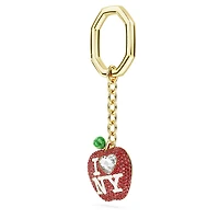 I LOVE NY key ring, Red, Gold-tone plated by SWAROVSKI