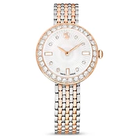 Matrix tennis 7-link watch, Swiss Made, Metal bracelet, Rose gold tone