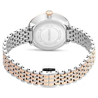Matrix tennis 7-link watch, Swiss Made, Metal bracelet, Rose gold tone