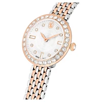 Matrix tennis 7-link watch, Swiss Made, Metal bracelet, Rose gold tone, Mixed metal finish by SWAROVSKI