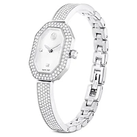 Dextera bangle watch, Swiss Made, Metal bracelet, Silver Tone, Stainless steel by SWAROVSKI