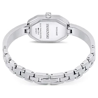 Dextera bangle watch, Swiss Made, Metal bracelet, Silver tone, Stainless steel by SWAROVSKI