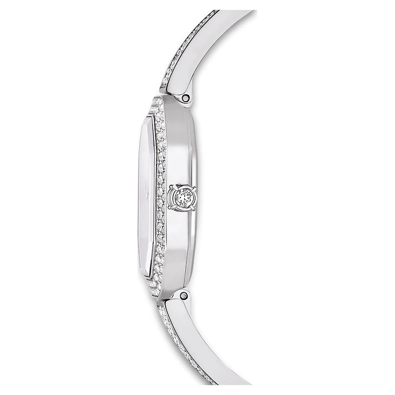 Dextera bangle watch, Swiss Made, Metal bracelet, Silver Tone, Stainless steel by SWAROVSKI