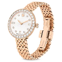 Matrix tennis 7-link watch, Swiss Made, Metal bracelet, Rose gold tone