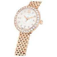 Matrix tennis 7-link watch, Swiss Made, Metal bracelet, Rose gold tone