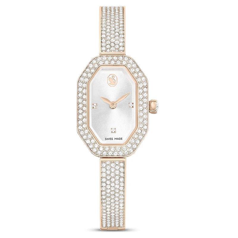 Dextera bangle watch, Swiss Made, Metal bracelet, Gold tone