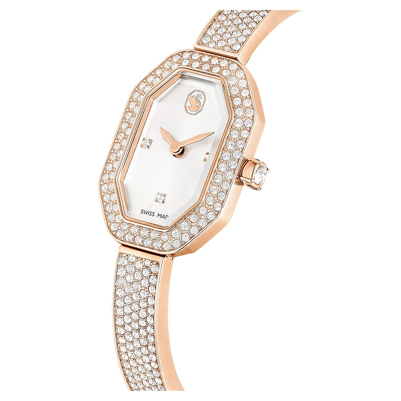 Dextera bangle watch, Swiss Made, Metal bracelet, Gold tone