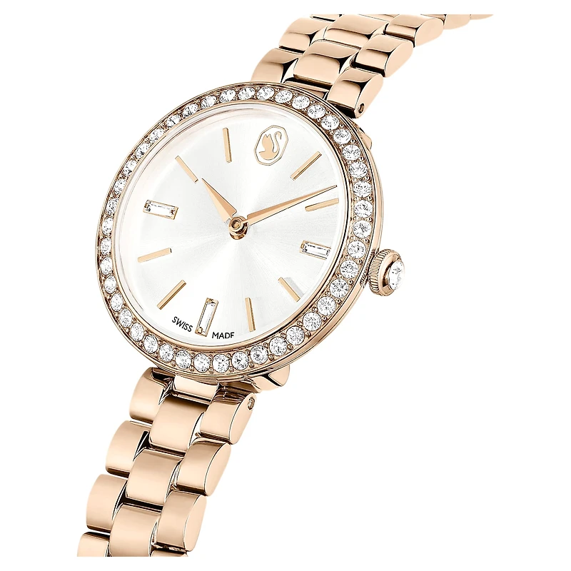 Certa watch, Swiss Made, Metal bracelet, Gold tone, Champagne gold-tone finish by SWAROVSKI