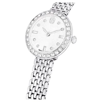 Matrix tennis 7-link watch, Swiss Made, Metal bracelet, Silver tone, Stainless steel by SWAROVSKI