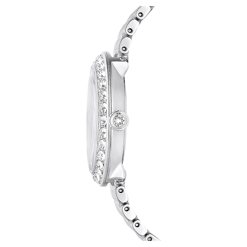 Matrix tennis 7-link watch, Swiss Made, Metal bracelet, Silver Tone, Stainless steel by SWAROVSKI