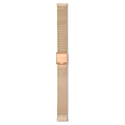 Watch strap, 13 mm (0.51") width, Metal, Rose gold tone, Rose gold-tone finish
