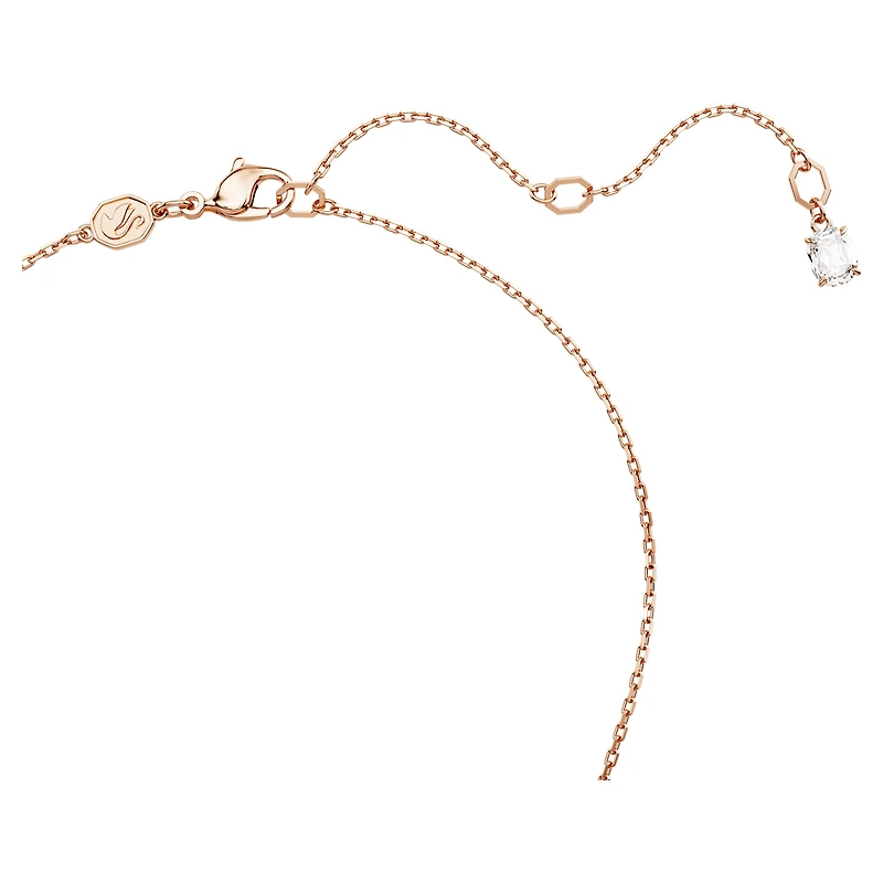 Idyllia pendant, Clover, White, 18K rose gold finish