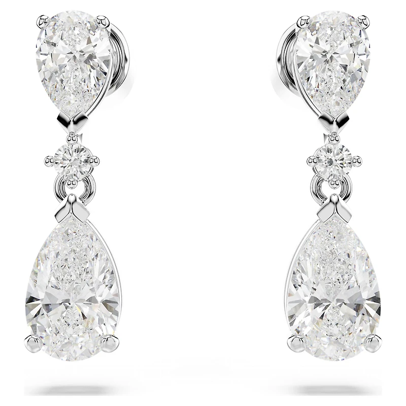 Mesmera set, Mixed cuts, White, Rhodium plated by SWAROVSKI