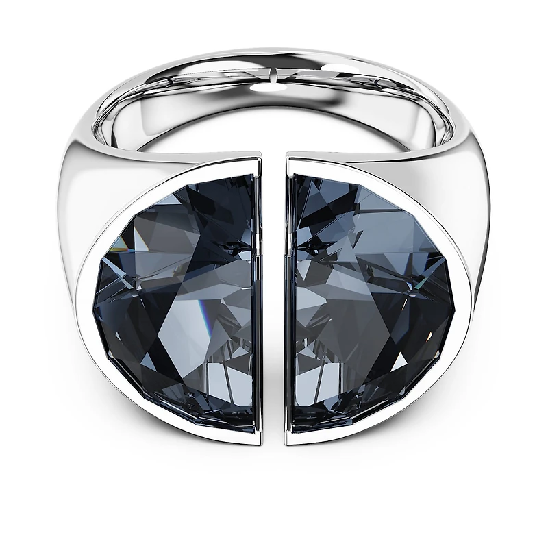 Lucent cocktail ring, Gray, Rhodium plated