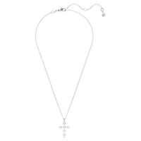 Insigne pendant, Round cut, Cross, White, Rhodium plated by SWAROVSKI