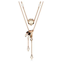 Dragon & Phoenix necklace, Set (2), Crystal pearl, Dragon’s claw, White, 18K rose gold finish