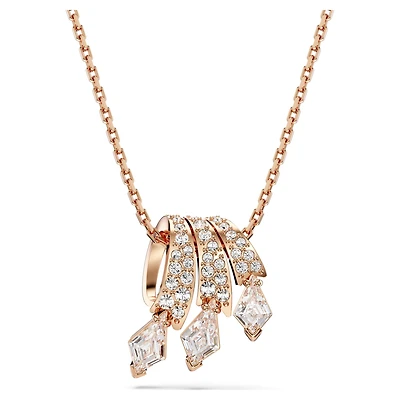 Dragon & Phoenix pendant, Dragon’s claw, White, Rose gold-tone plated
