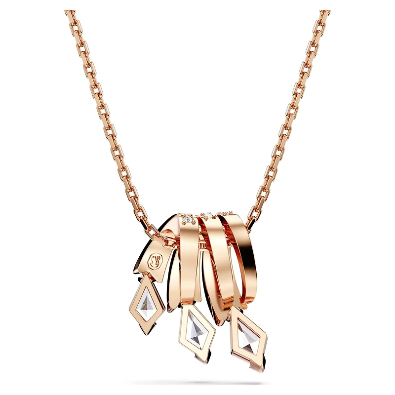 Dragon & Phoenix pendant, Dragon’s claw, White, 18K rose gold finish