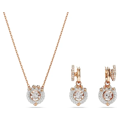 Dragon & Phoenix set, Dragon’s claw, White, Rose gold-tone plated