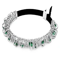 Hyperbola choker, Green, Rhodium plated by SWAROVSKI