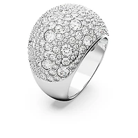 Sublima cocktail ring, Moon, White, Rhodium plated