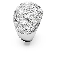 Sublima cocktail ring, Moon, White, Rhodium plated
