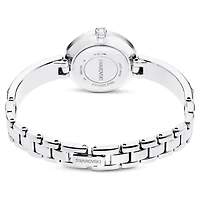 Matrix bangle watch, Swiss Made, Crystal bracelet, White, Stainless steel by SWAROVSKI