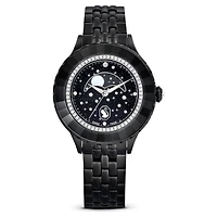 Octea moon watch, Swiss Made, Moon, Metal bracelet, Black, Black finish by SWAROVSKI