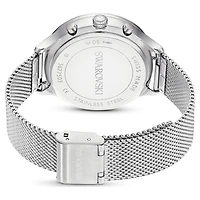 Nova chrono watch, Swiss Made, Metal bracelet, Silver tone, Stainless Steel by SWAROVSKI
