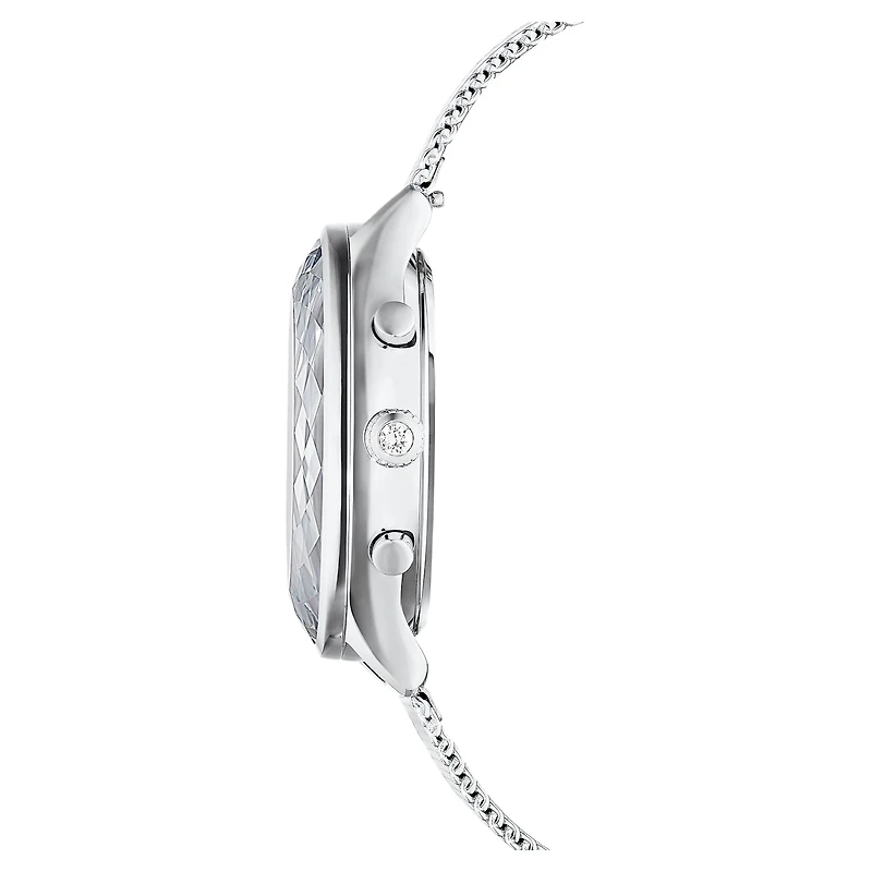 Nova chrono watch, Swiss Made, Metal bracelet, Silver tone, Stainless Steel by SWAROVSKI