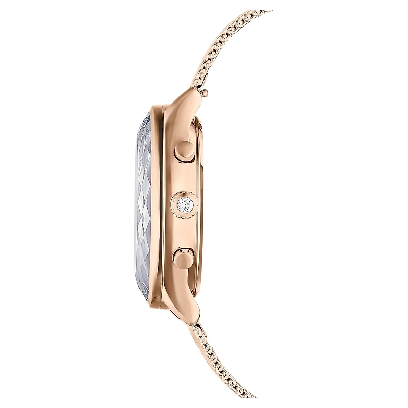 Nova chrono watch, Swiss Made, Metal bracelet, Rose gold tone, Rose gold-tone finish by SWAROVSKI