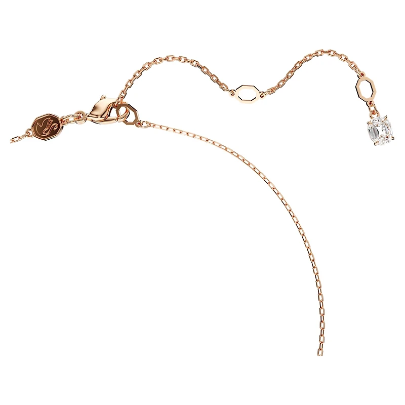 Hyperbola pendant, Infinity, White, 18K rose gold finish