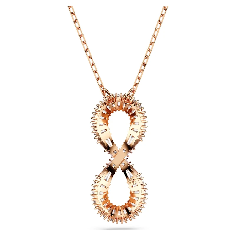 Hyperbola pendant, Infinity, White, Rose gold-tone plated by SWAROVSKI