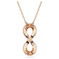 Hyperbola pendant, Infinity, White, Rose gold-tone plated by SWAROVSKI