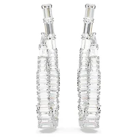 Hyperbola drop earrings, Infinity, White, Rhodium plated by SWAROVSKI