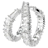 Hyperbola ring, Infinity, White, Silver-tone finish by SWAROVSKI