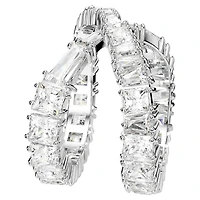 Hyperbola ring, Infinity, White, Silver-tone finish by SWAROVSKI