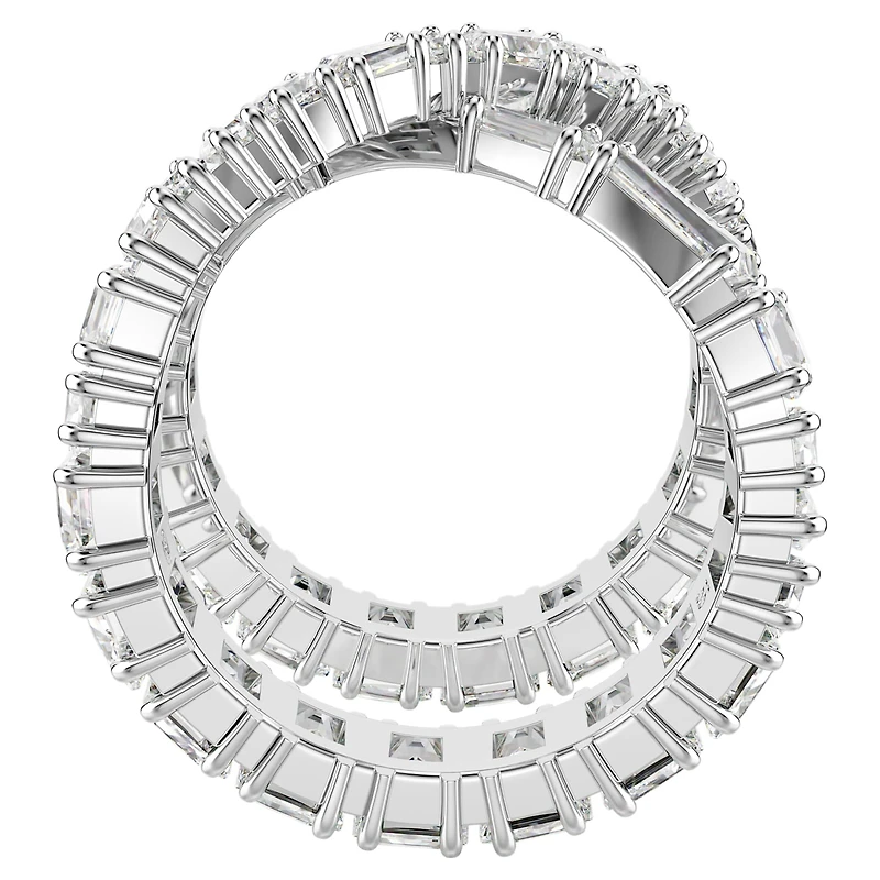 Hyperbola ring, Infinity, White, Silver-tone finish by SWAROVSKI